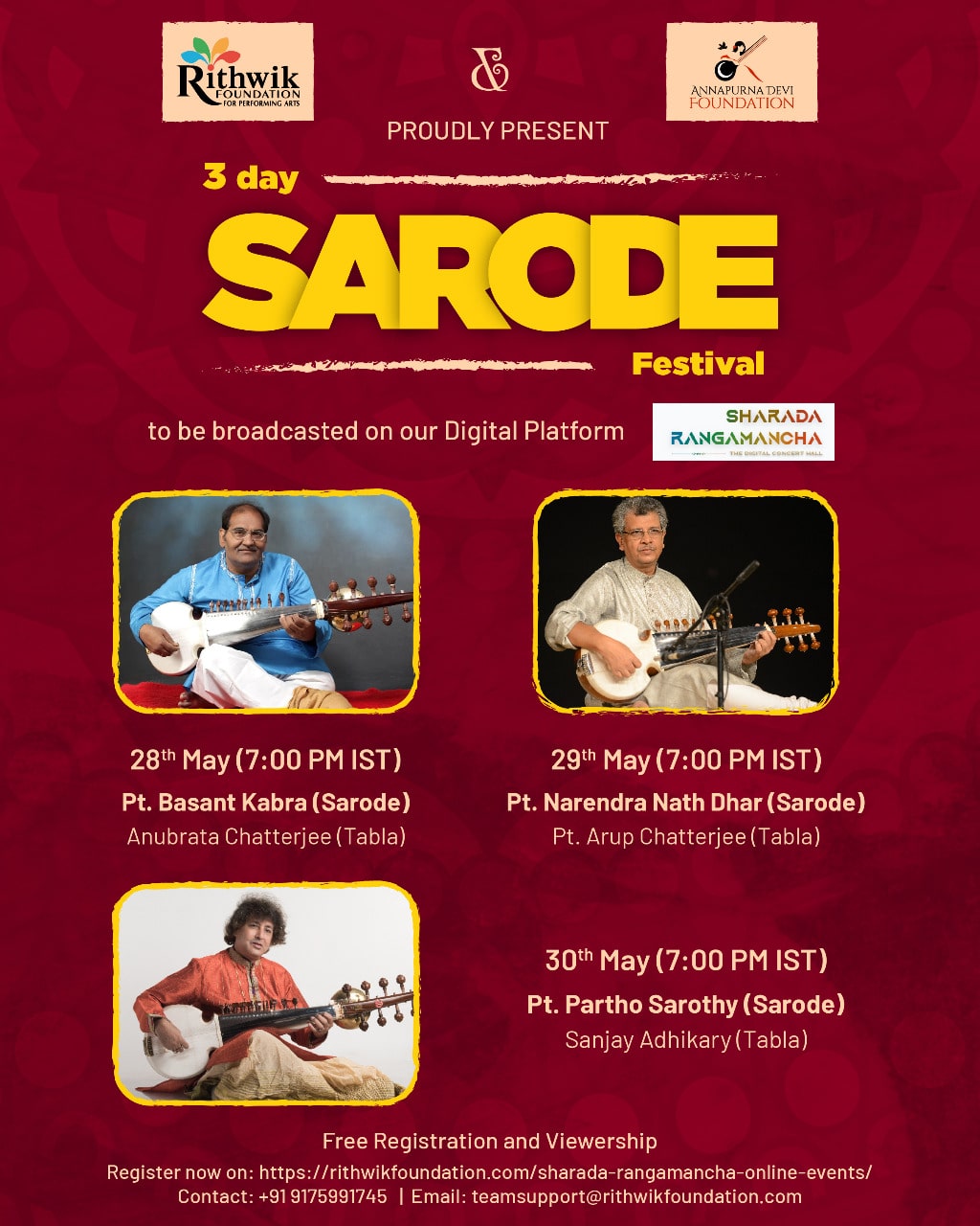 Sarode Music Festival Poster