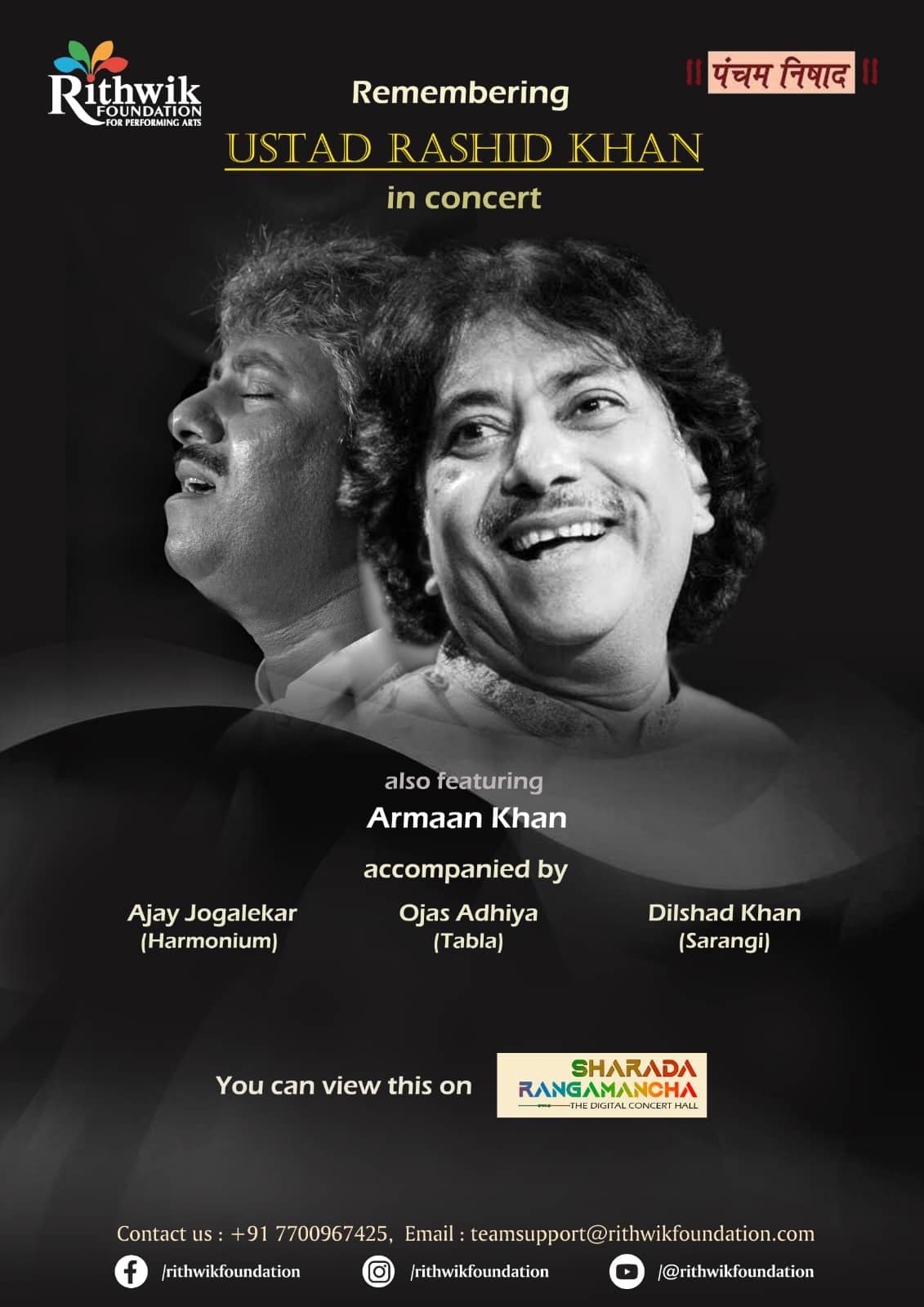 U R Khan A Tribute to Ustaad Rashid Khan - RFPA Music and Dance Events