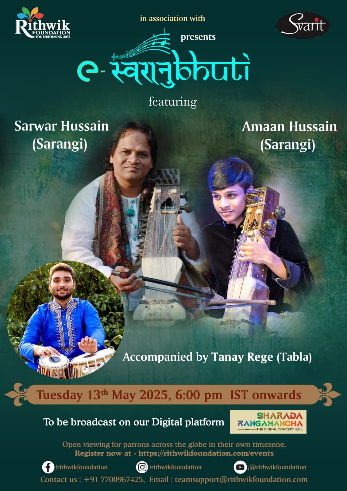 Featuring Pt. Sarwar Hussain, Amaan Hussain.