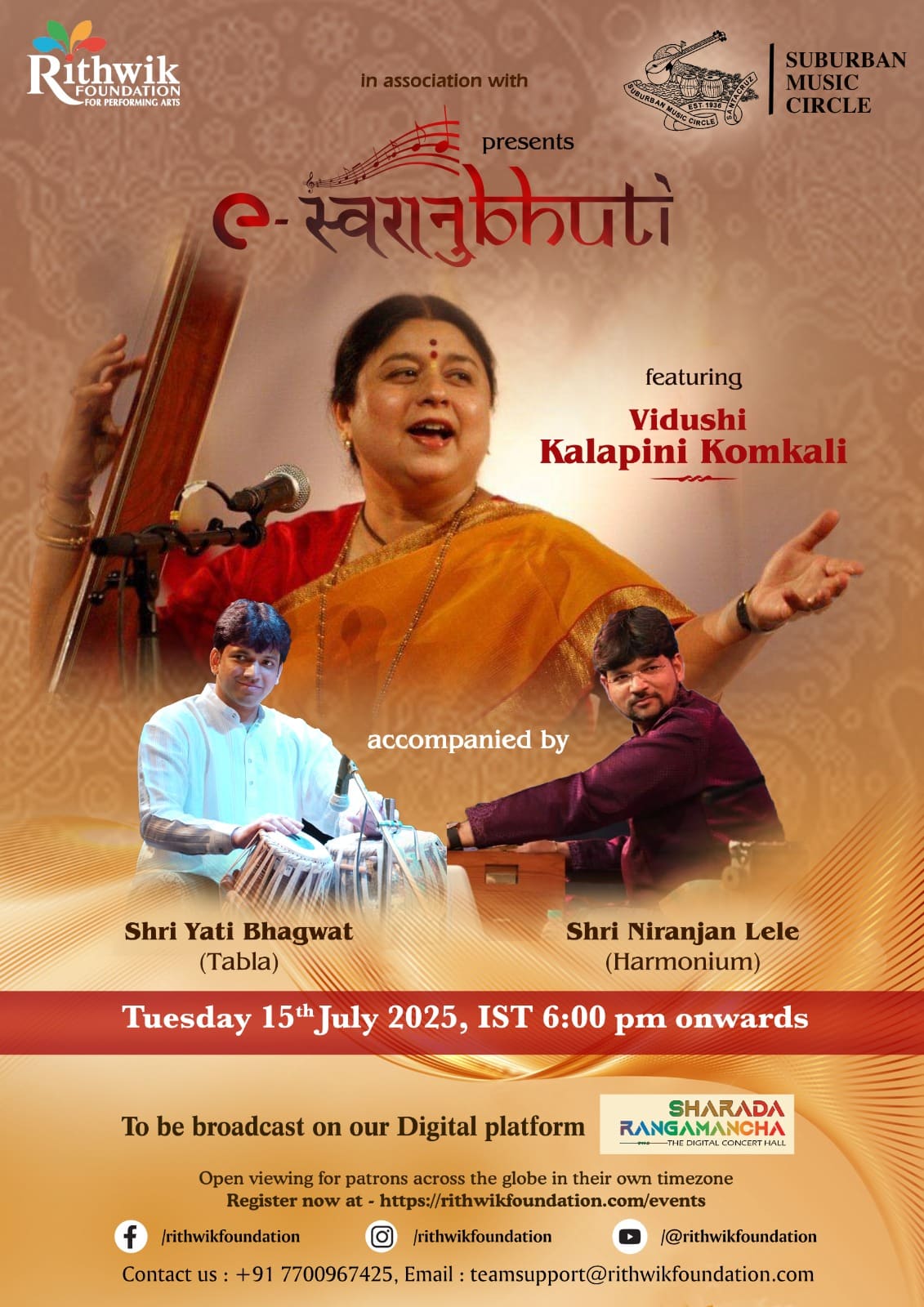 Featuring Vidushi Kalapini Komkali (Vocal).