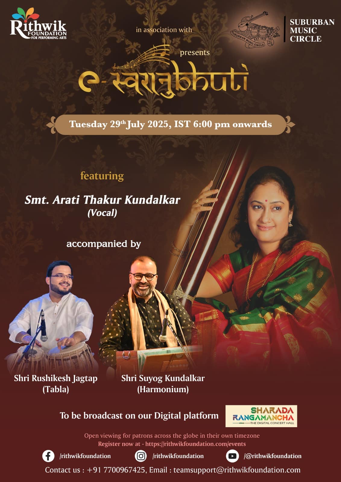 Featuring Smt. Arati Thakur Kundalkar (Vocal).