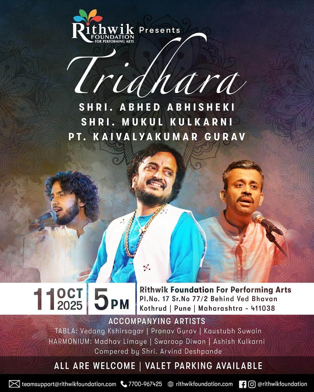 Featuring Shri. Abhed Abhisheki, Shri. Mukul Kulkarni, Pt. Kaivalyakumar Gurav.