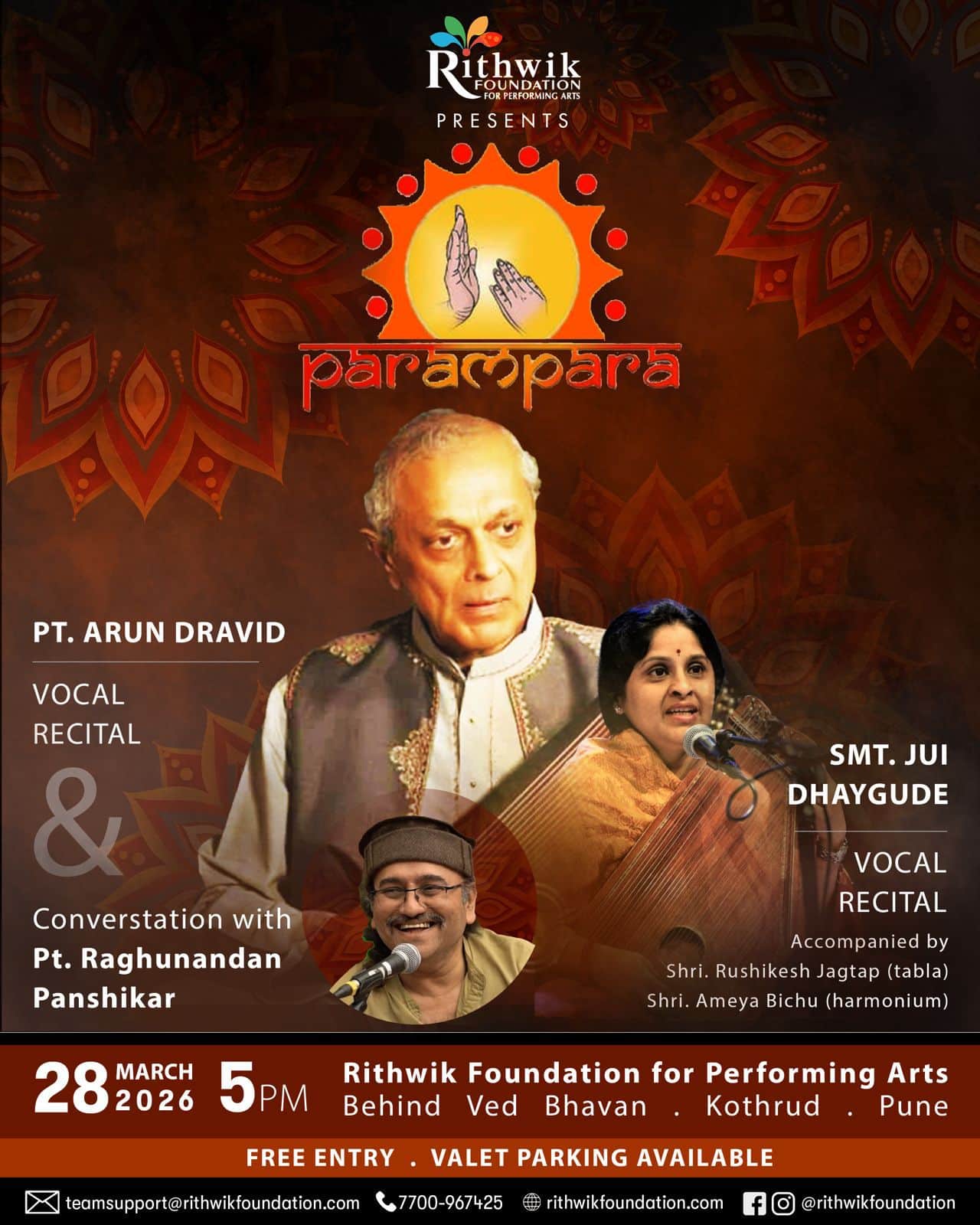 Parampara 28th March live Event | music and dance organisation